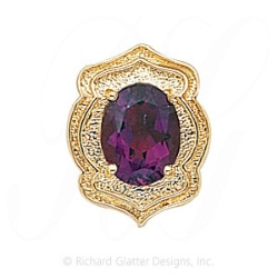 GS267 AMY - 14 Karat Gold Amethyst Slide 
